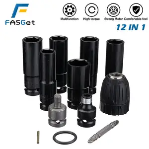 Набор электрических гаечных ключей, отверток, шестигранных головок для дрели