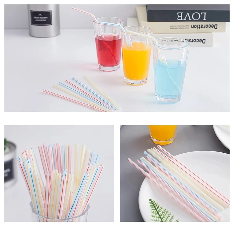 

1000Pcs Flexible Plastic Solid White Party Tea and Coffee Shop Disposable Drinking Straws Wedding Decoration