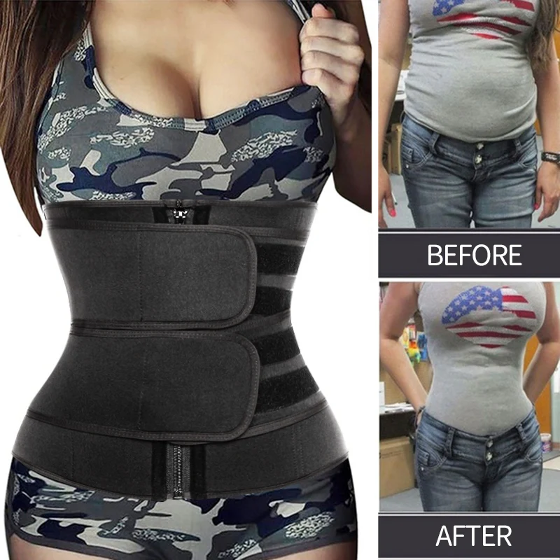 

Waist Trainer Reducing Shapers Slimming Trimmer Belt Body Shaper Neoprene Tummy Shapewear 9 Steel Bones Woman Cincher Corset