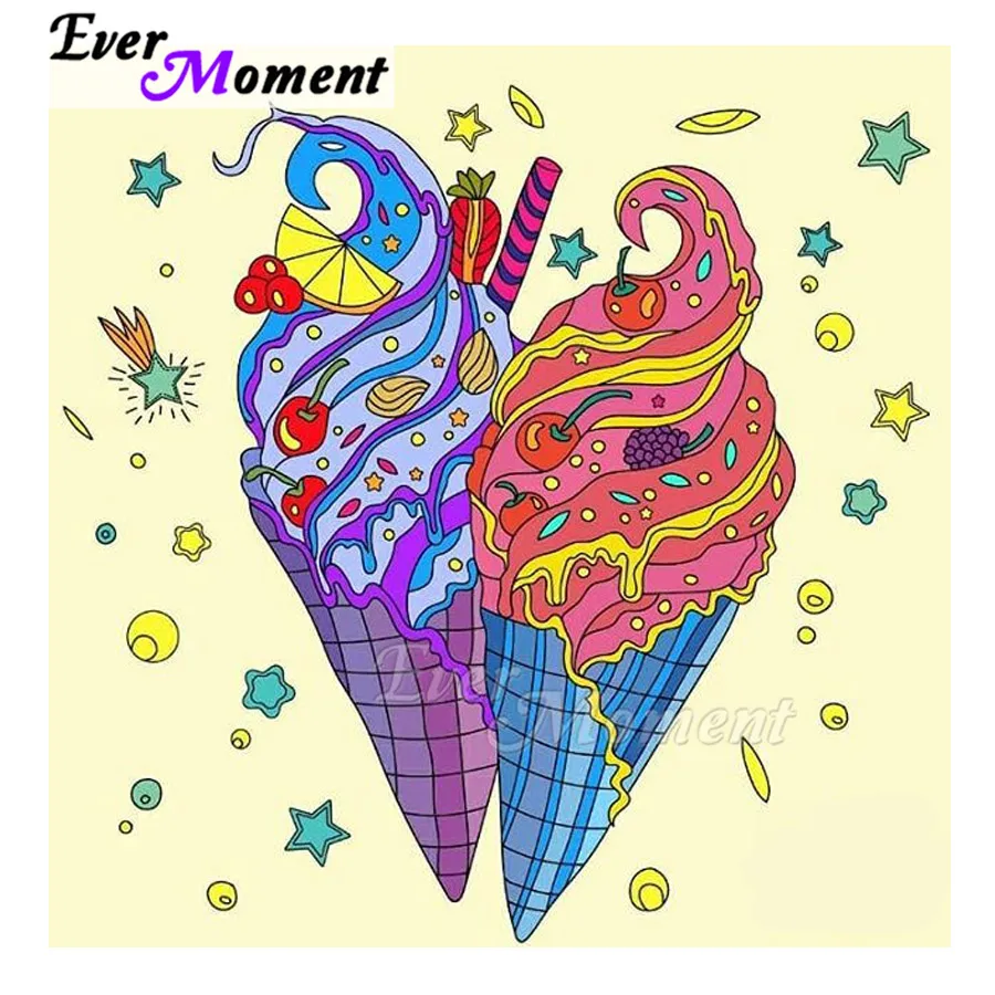 Когда нибудь момент алмазов картина мозаика мороженое фруктовый 5D DIY Полная