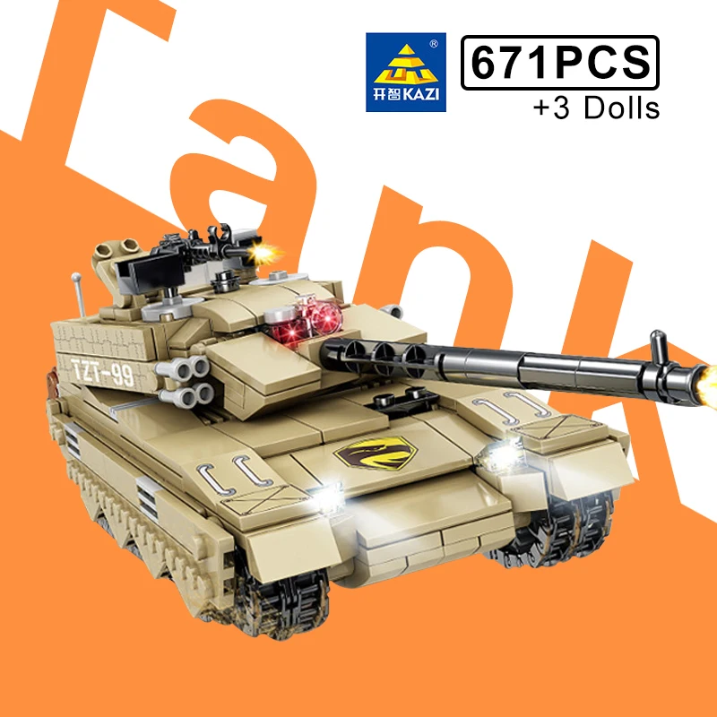 

671pcs City Military Main Battle Tank 99 Type Building Blocks WW2 Army Soldier Weapon Police Bricks For Children Boy Toys Gifts