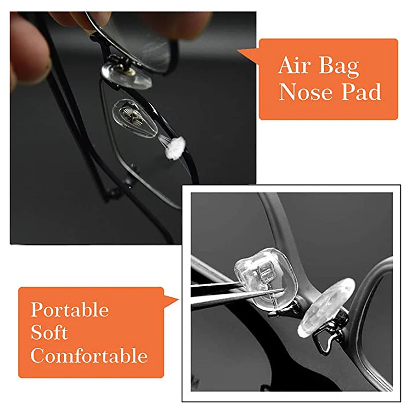 Металлические и Мягкие Силиконовые носовые накладки для очков набор из 5 пар