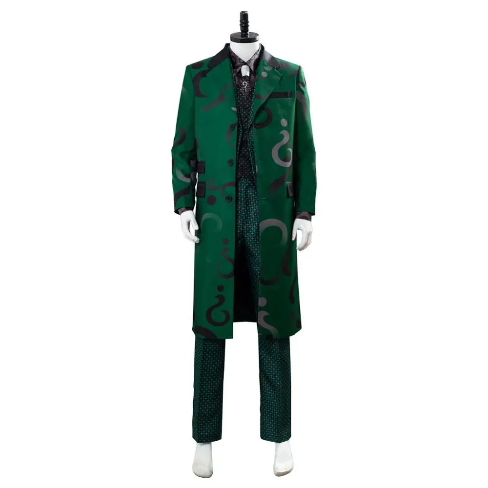 Готэм Сезон 5 Riddler Косплэй Ботинки в стиле Эдвард Нигма костюм пальто зеленый