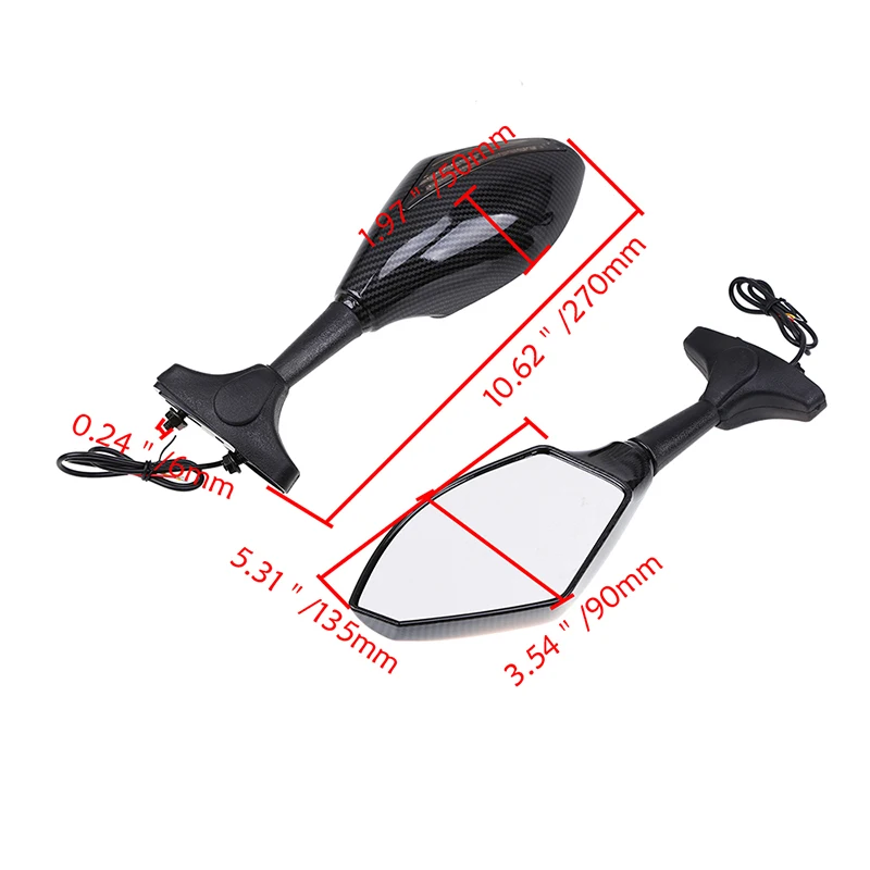 Posbay зеркала с поворотным сигналом светодиодные мигалки мотоцикл для Honda Yamaha Kawasaki