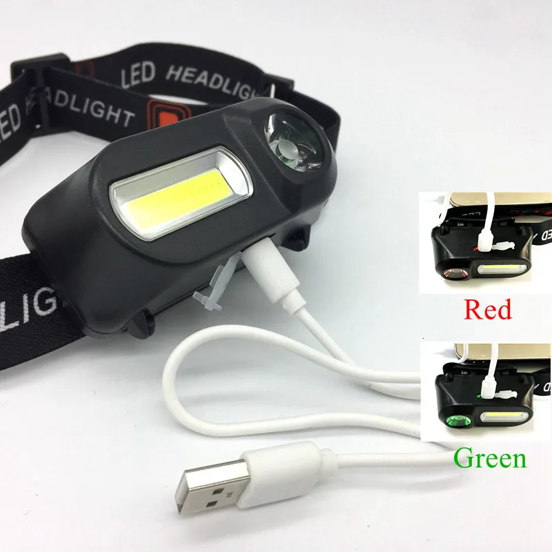 YUNMAI USB перезаряжаемые фары светодиодный 18650 горячая Распродажа фонарик на голову COB Кемпинг портативный свет на голову фонарь мощный фонарик