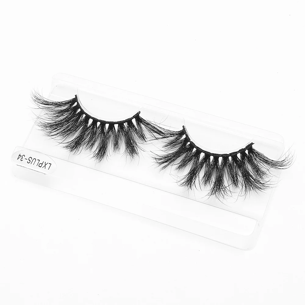 

5D Mink Lashes 25mm Natural Long Mink Lashes With Plastic Tray Eyelashes False Eyelashes Lash Vendors Custom Lashbox Packaging