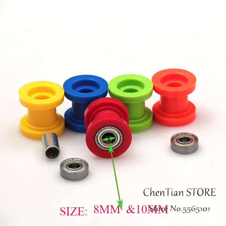 2 шт. 8 мм 10 роликовый ползунок натяжитель колеса направляющая мини-велосипед