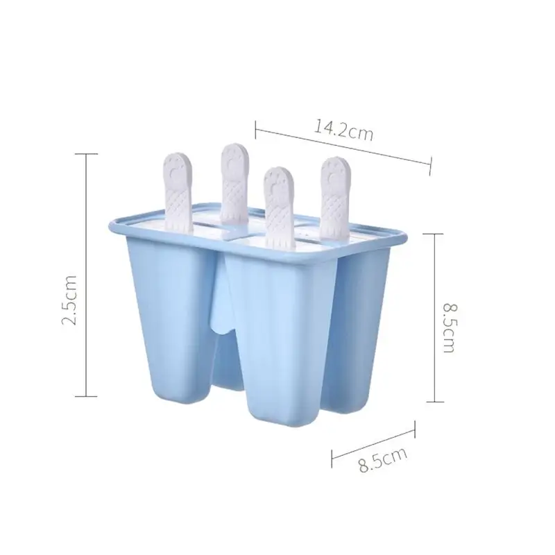 4 Cell силиконовые DIY формы для Фруктового мороженого многоразовые леденцы