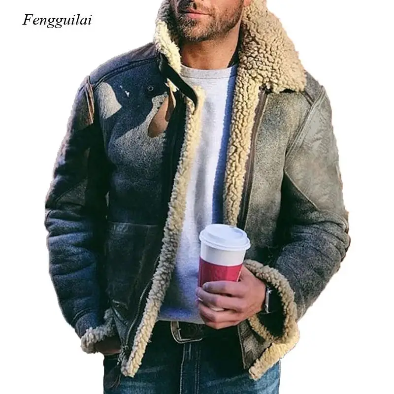 

Winter Jacket Men Warm Thick Fur Warm Military Coat Motorcycle Jacket Men Outwear Fleece Windbreaker Jaqueta Masculino