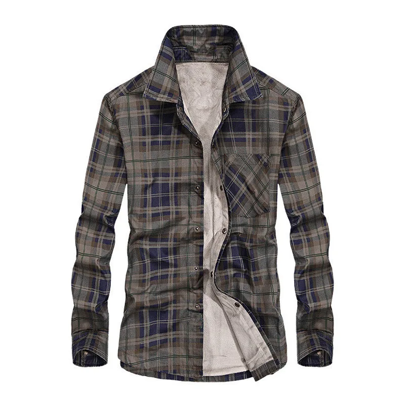 Мужская зимняя куртка из вельвета и хлопка рубашка с длинными рукавами флиса