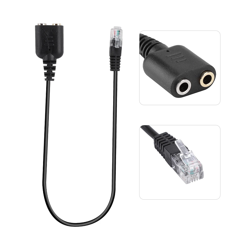 Dual 3.5mm Jack to RJ9/RJ10 Phone Headset Cable for Cisco Office Adapter Connector | PC Hardware Cables & Adapters