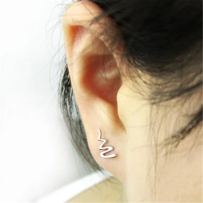 1 пара/лот антиаллергенные серебряные серьги-гвоздики Женские Геометрические