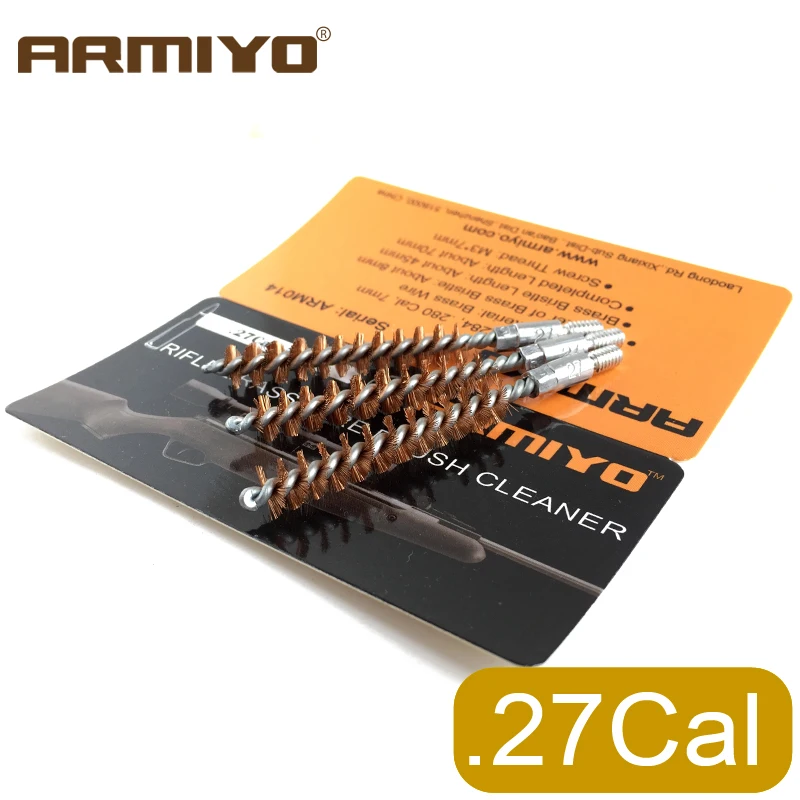 

Armiyo .27Cal 7mm Gun Bore Cleaning Brush Rifle Barrel Carbon Deposits Cleaner Kit Tactical Hunting Accessories Thread Male 8-32