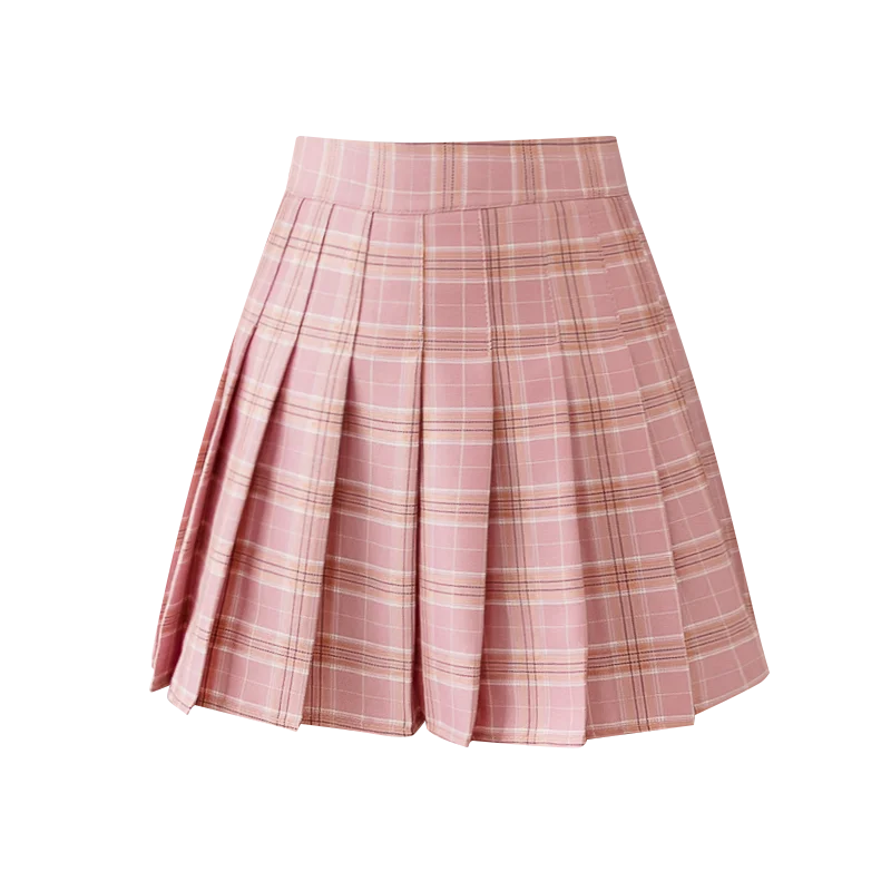 

Plaid skirt pleated skirt new spring and summer of tall waist bust skirt to show thin the a-line dress female students