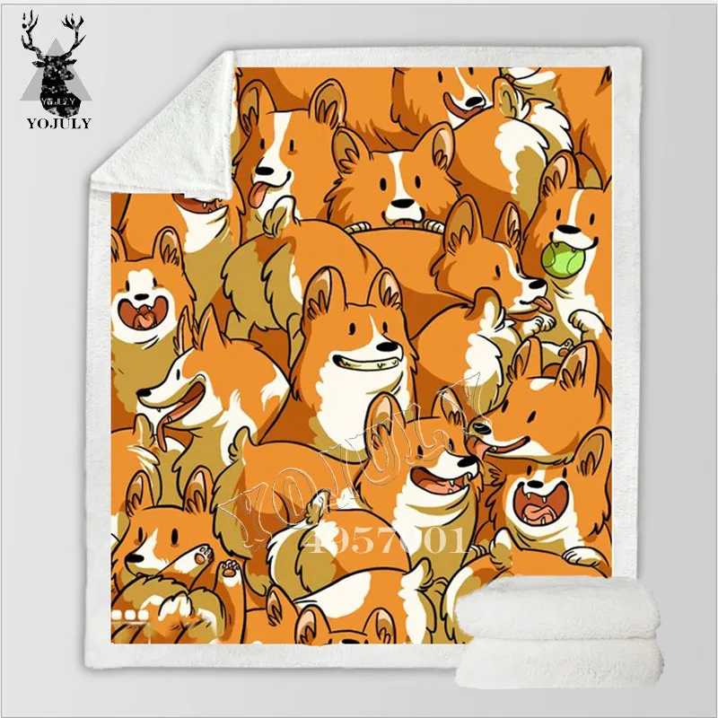 3D Pet Dog коллекция шерпа одеяло 3d принт животных Мопс плюшевое бульдог Хаски добер