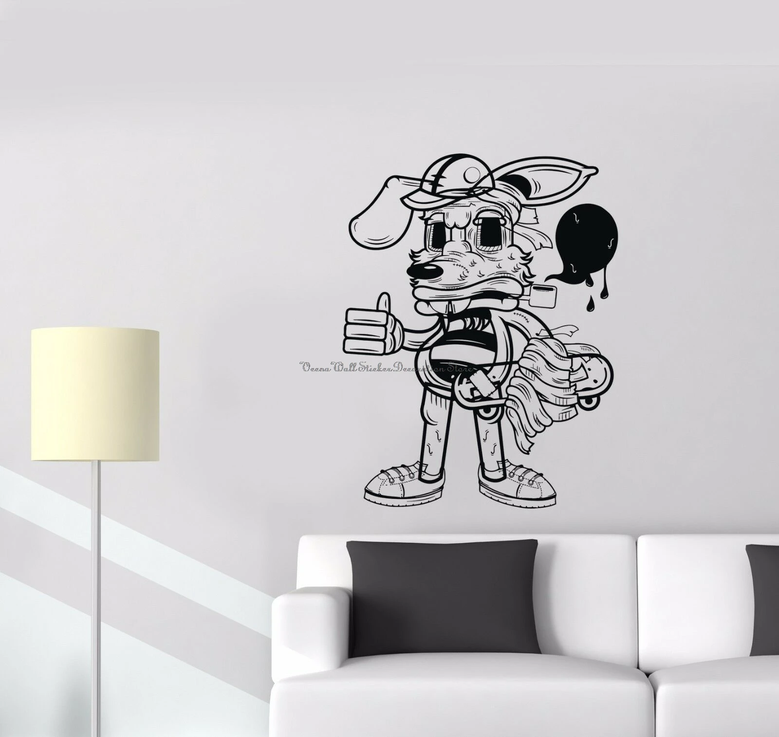 Курительная трубка Наклейка на стену собака уличные Катание коньках для