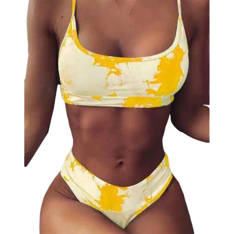 

Women Sexy Bikini Tie-Dye Gradient Bandage Swimsuit Push Up High Cut Beachwear 24BD