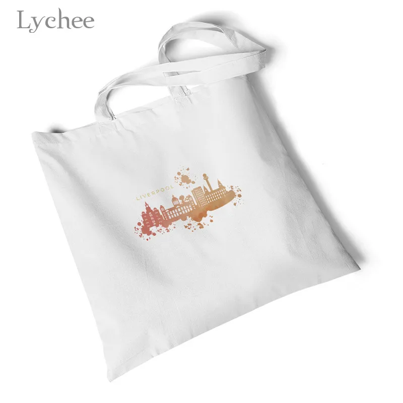 liverpool skyline Lychee Harajuku Liverpool Nashville Женская Холщовая Сумка с принтом Большая складная сумка для покупок оригинальная дорожная сумка на плечо - Цвет: liverpool skyline
