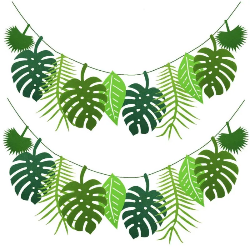 

Turtle Leaf Banner Hawaii Party Happy Summer Birthday Party Decoration Garland Safari Jungle Tropical Theme Decor Dinosaur Theme