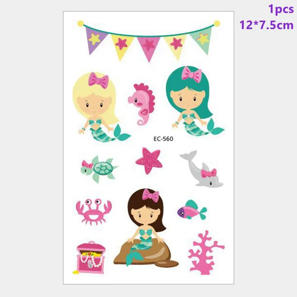 Mermaid Stickers 9 Taoup 1 шт. градиентные цвета радуги блестки маленький брелок для ключей «русалка» с днем рождения Русалка тема вечерние декор для кулоны для девочек DIY - Цвет: Mermaid Stickers 9