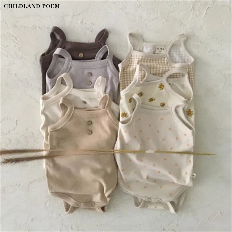 

Детская одежда для новорожденных; Сезон лето; Детский Комбинезончик для новорожденных боди из хлопка без рукавов для маленьких мальчиков и ...