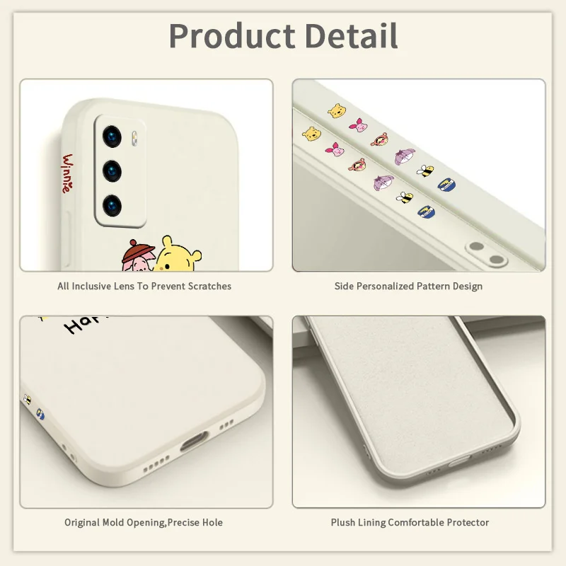 

Happy Bear Case For Huawei P40 P40Lite P30 P20 Mate 40 40Pro 30 20 Pro Lite P Smart 2021 Y7a Liquid Silicone Cov