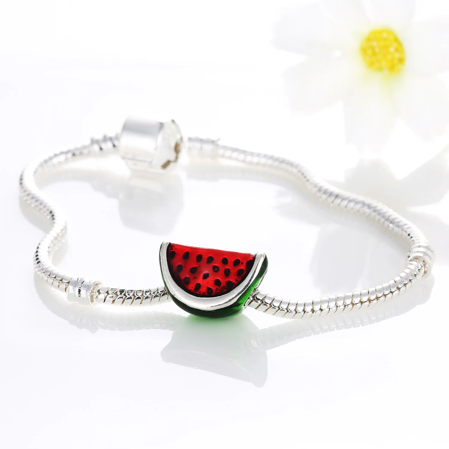 1 шт. новые оригинальные Серебряные Бусины Fit Pandora Подвески арбуз DIY Фрукты