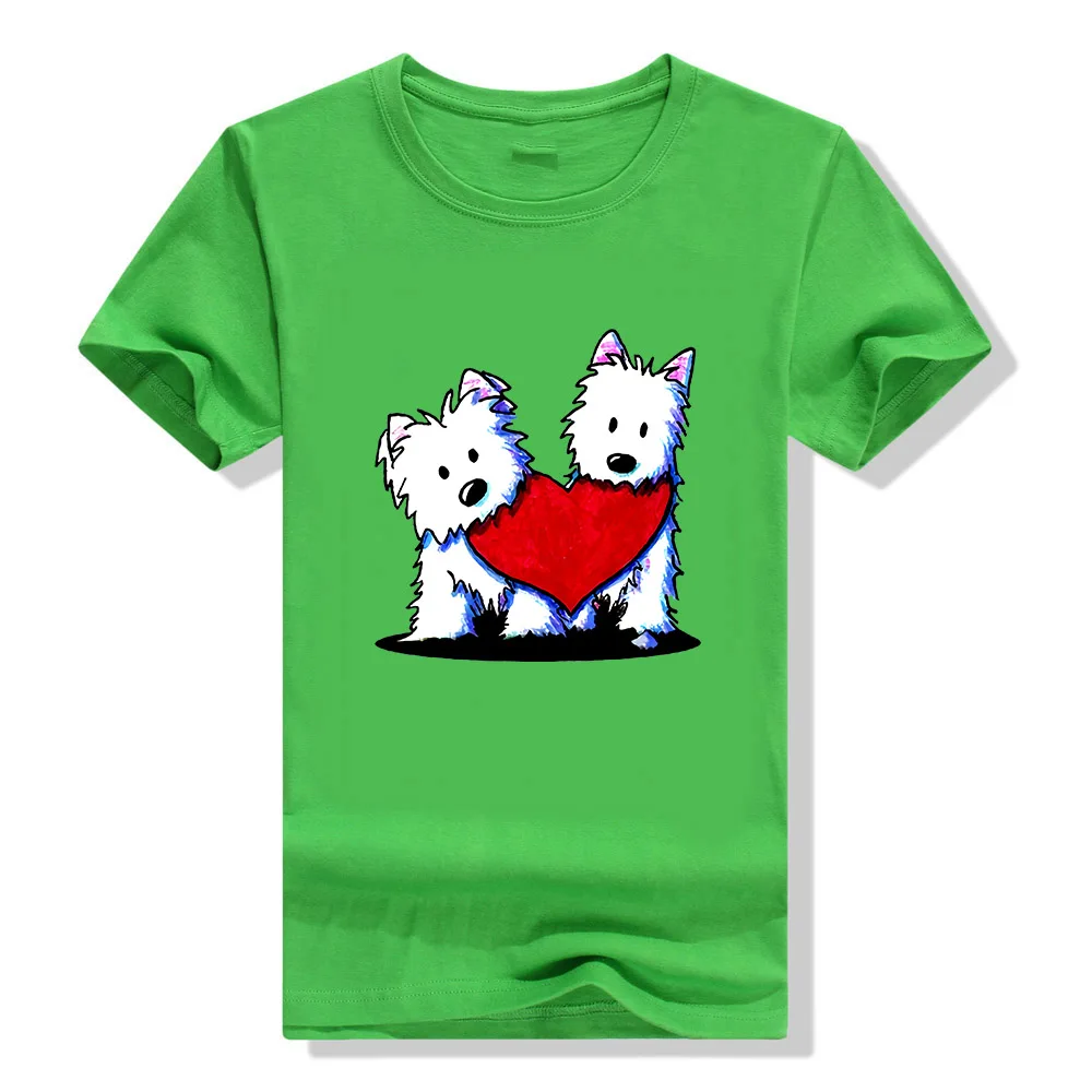 Зеленый Футболка с надписью «Inktastic This Girl Loves Her Westie», домашние животные, Западный Хайленд, белый терьер, одежда для улицы, футболка - Цвет: Зеленый