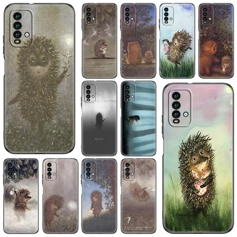 

Hedgehog in the Fog Silicone Phone Case For Xiaomi Redmi Note 10 9 Pro Max 10s 9s 8 8A 7 Pro 9 9C 9A 9T 10T Soft TPU Black Cover