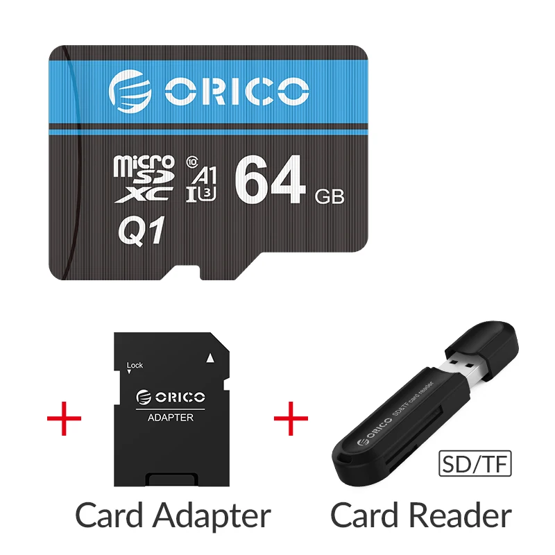 ORICO Mini Micro SD карта памяти 32 Гб 64 Гб 128 ГБ 256 Гб MicroSD Max 80 м/с SD/TF флэш-карта cartao de memoria - Емкость: MSQ1-64GB-CRS21