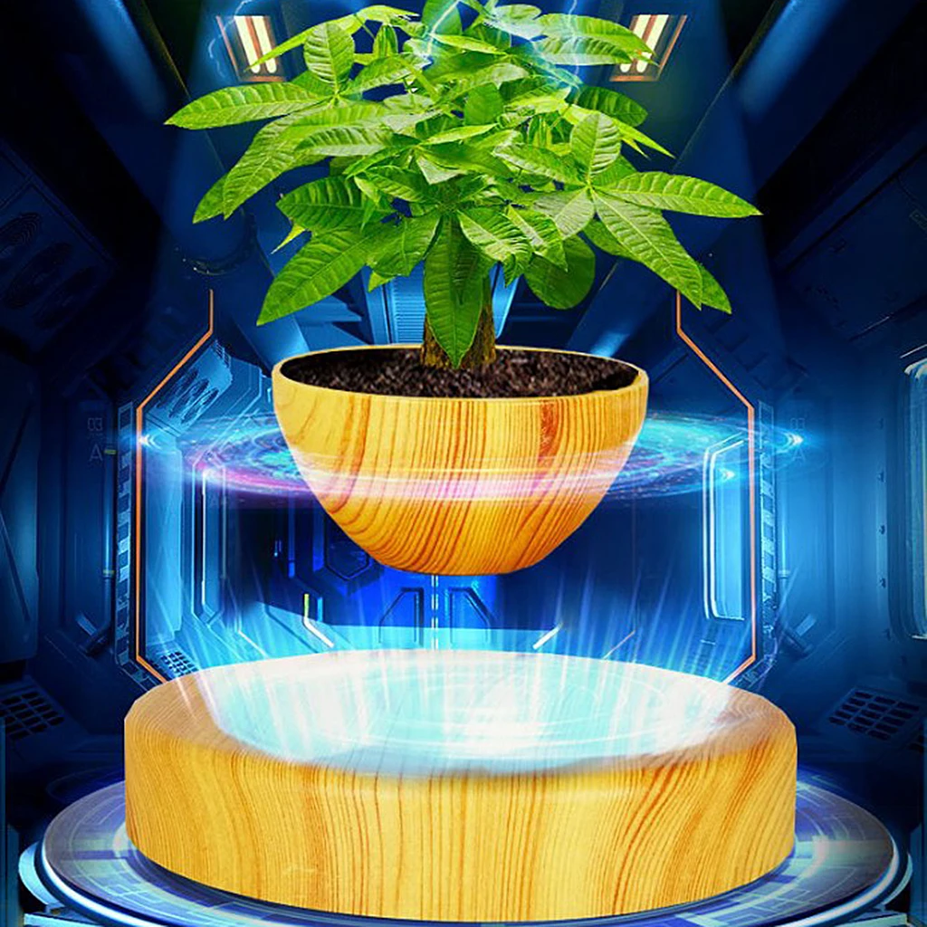 

Levitating Air Bonsai Pot,Rotation Flower Pot Planters,Magnetic Levitation Suspension Floating Pot,Potted Plant Home Desk Decor