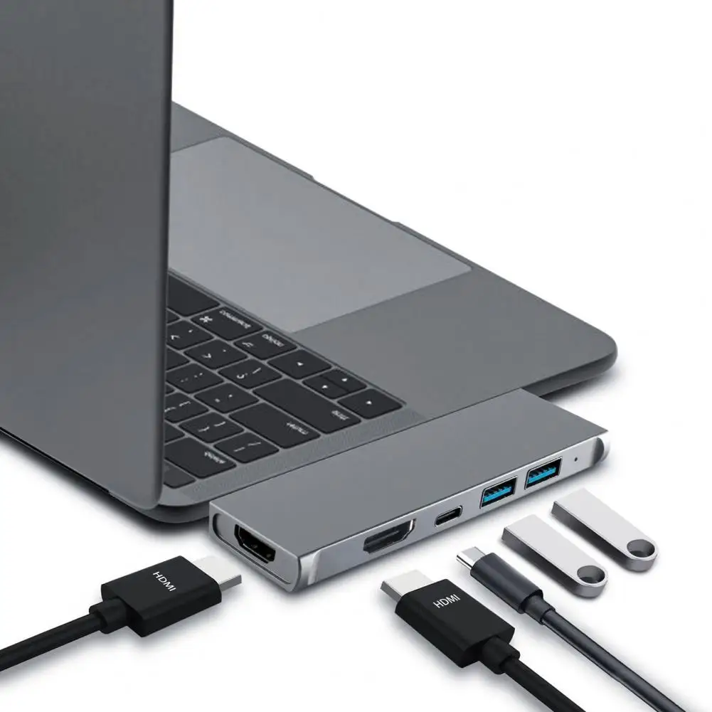 Тип-C расширения док-станция для двойной PD 7 в 1 USB хаб мобильный телефон Тетрадь