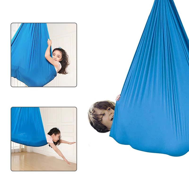 

Indoor Swing Toys Elastic Nylon Sensory Hammock With Installation Tools Outdoor Soft Parcel Steady Seat Therapy Swing Gift