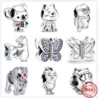 Браслет женский из серебра 925 пробы с подвесками в виде животных