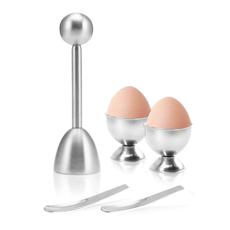 

Egg Pad Egg Cutter Egg Clip Suitable For Hard And Soft Boiled Egg Eggs Cutter Pad With Spoon Stainless Steel Kitchen Tool Belt 4