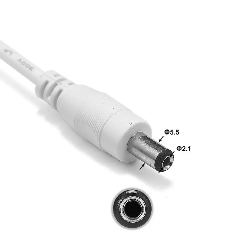Удлинительный кабель питания для светодиодной ленты 12 В 5 мм x 2 1 разъем кабеля 20AWG