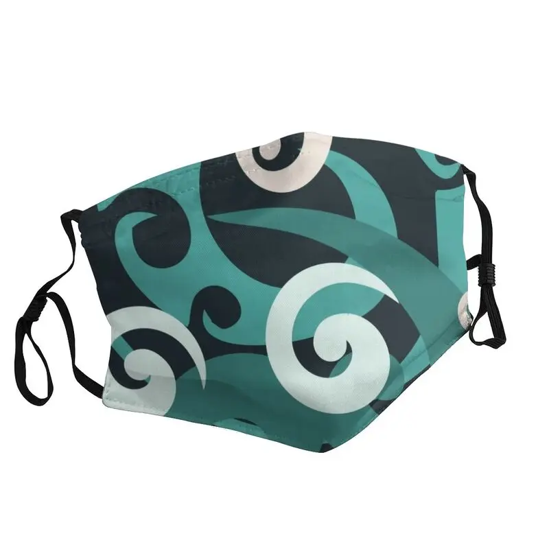 

Новая Зеландия, Koru дизайн, дышащая маска для лица, Мужская маори, Kowhaiwhai, художественная маска против пыли, смога, разноцветная