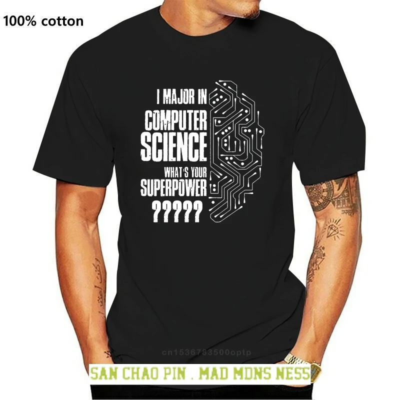 

I Major In Computer Science Geek T Shirt Letter Funny S-3xl Knitted Cotton Spring Autumn Clothes Crazy T-Shirt