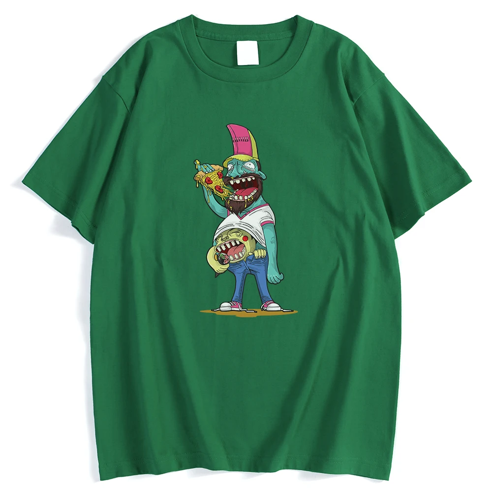 Уличная одежда мужская футболка с принтом зомби еда пицца мороженое уличная