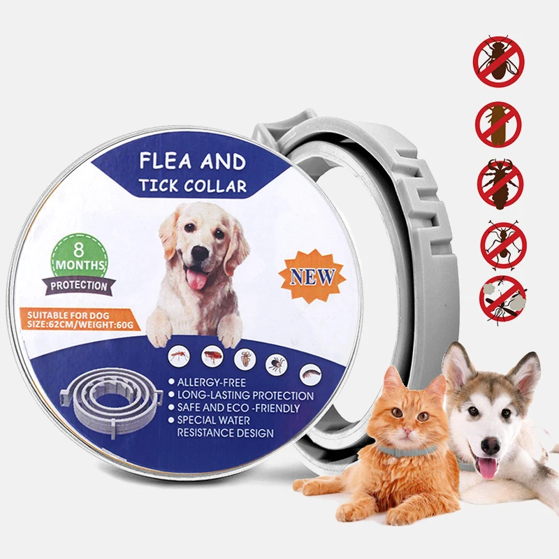 Ошейник для собак и кошек из ТПЭ с защитой от блох насекомых регулируемый ошейник