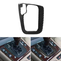 car styling real carbon fiber center control gear shift panel cover frame trim for bmw 3 series e46 1998 2005 only lhd