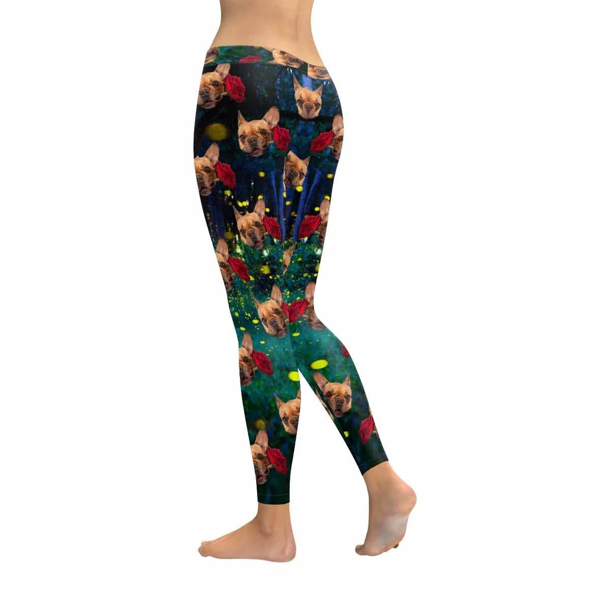 

Custom Rose Dog Firefly Low Rise Leggings