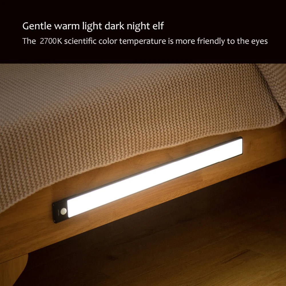 yeelight led under cabinet light motion sensor wireless usb rechargeable 20 40cm night lamp for bedside kitchen bedroom wardrobe free global shipping