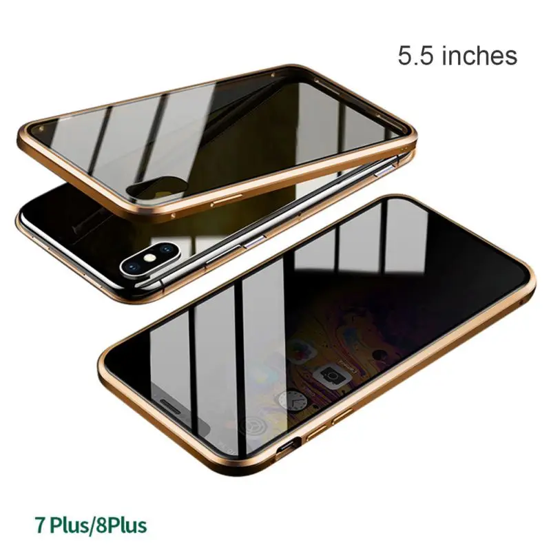 IP7 8 plus Gold Оболочка всего тела Магнитный высокой четкости прозрачное закаленное стекло крышка бампер Чехол протектор экрана для lPhone 11 - Цвет: IP7 8 plus Gold