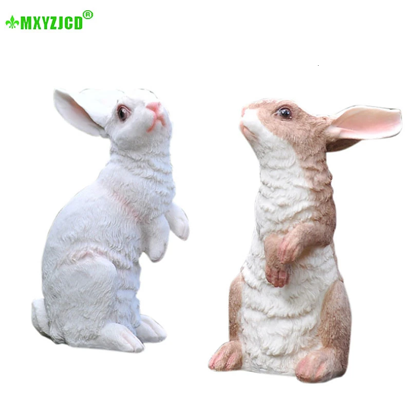 Уличный кролик украшение из смолы Имитация животных скульптура поделки для