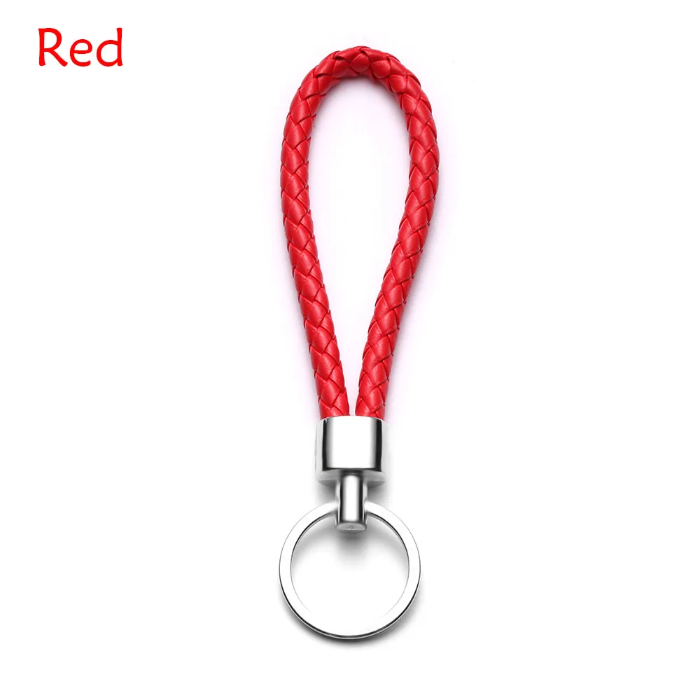 red Модный автомобильный брелок для ключей, Мужской и Женский PU кожаный брелок, автомобильный брелок для ключей, автомобильные аксессуары - Название цвета: red