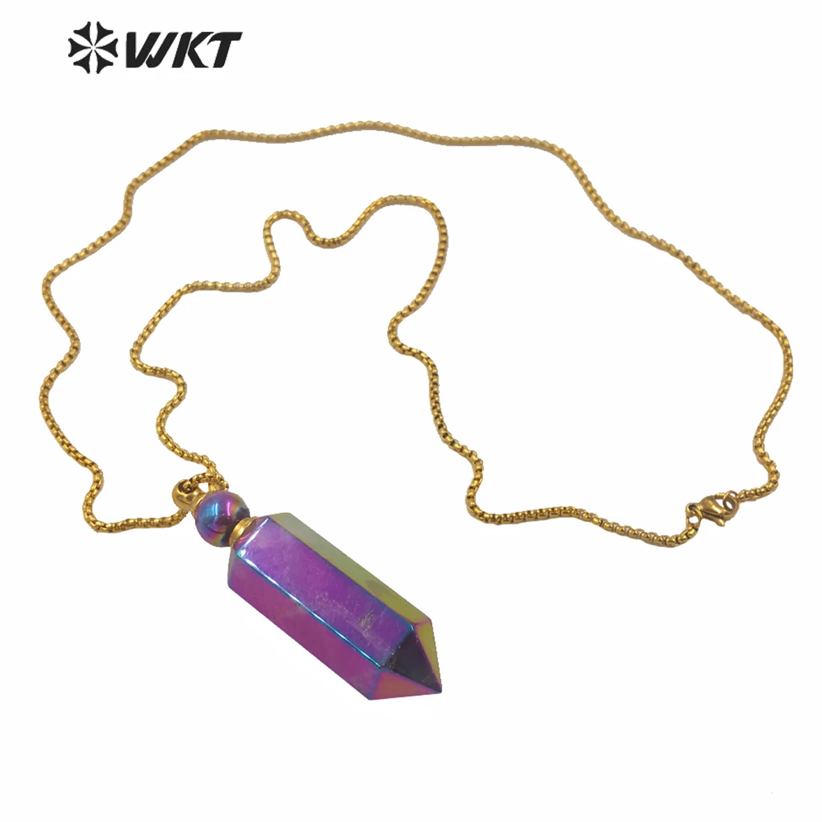 WT-N1260 новый стиль ожерелье флакона духов для женщин винтажное трапециевидной