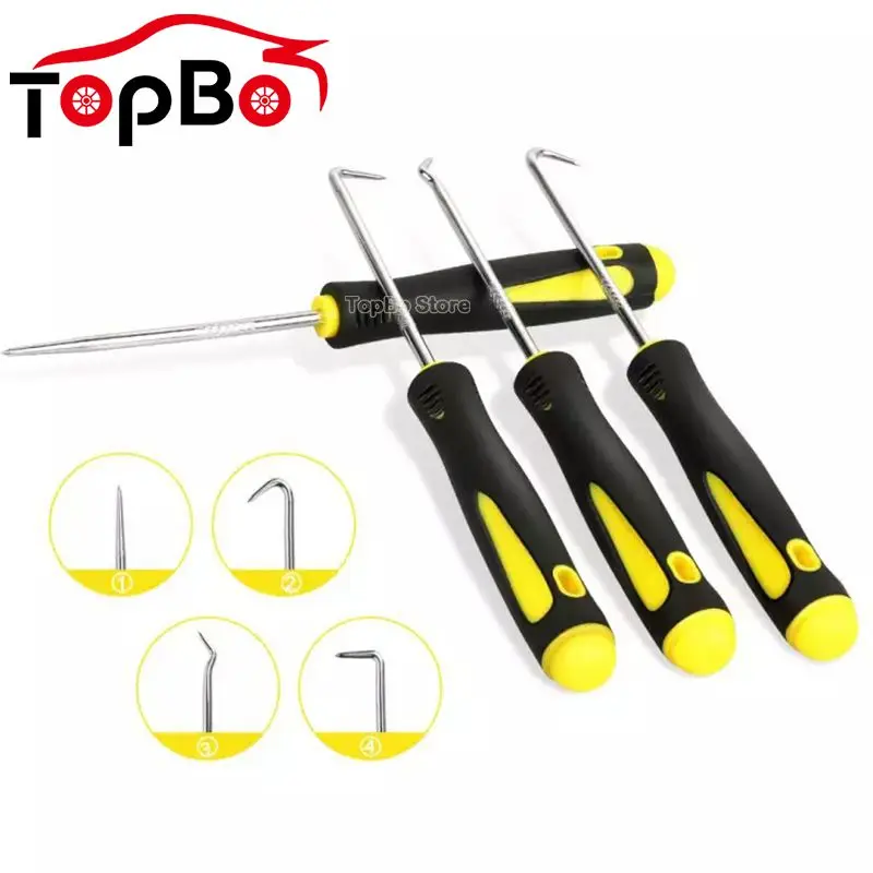 

4Pcs/Set Auto Car Pick and Hook Set Gasket Puller Remover Craft Hand Mechanic Tool Durable Car O Ring Oil Seal Remover Tool Set