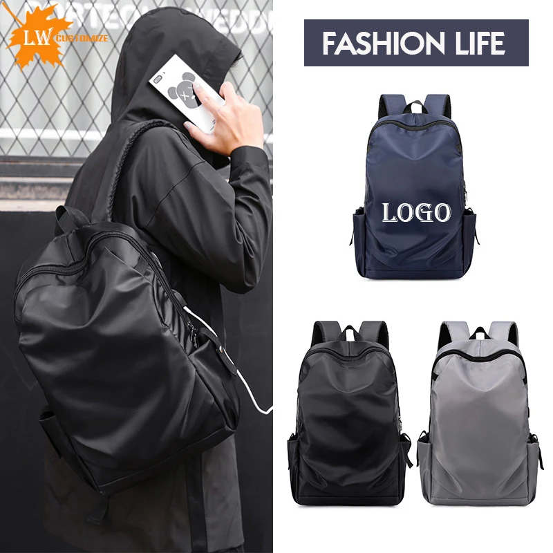 Модный черный рюкзак с защитой от кражи мужской для ноутбука USB зарядка школьные