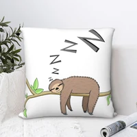 sleeping sloth square pillowcase cushion cover cute zipper home decorative pillow case sofa simple 4545cm